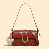 Vintage Leather Shoulder Bag Brown